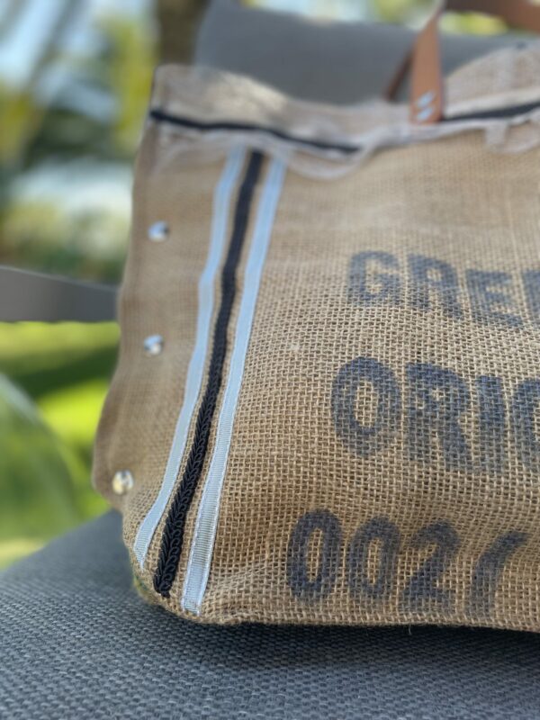 Grand cabas Green coffee argenté – Image 2